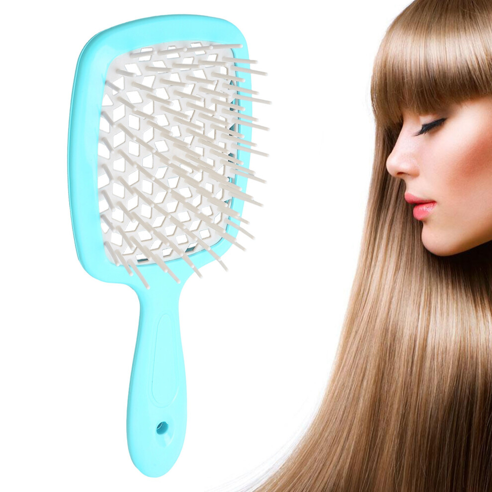 Green Detangler Hair Brush For Wet & Dry Hair, Abs Vent Hollow Out