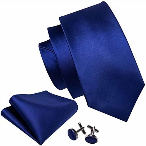 Men's Silk Tie Extra Long Solid Color Wedding Necktie 1