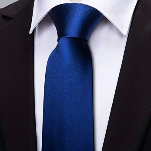 Men's Silk Tie Extra Long Solid Color Wedding Necktie 2