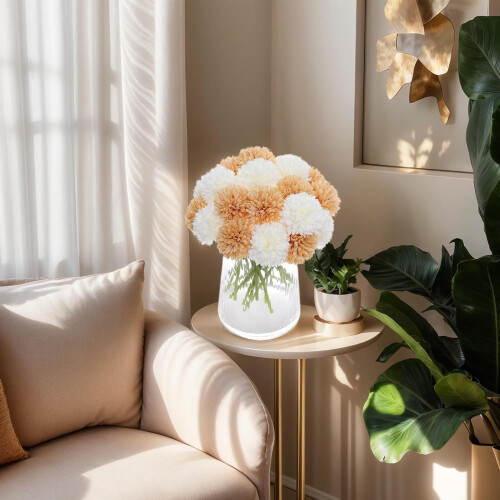 Kunstige krysantemum silkeblomster 20 stk. 2