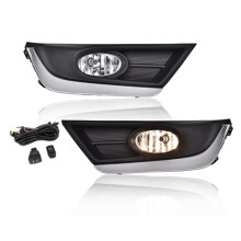 1Pair Front Halogen Fog Lights Trim Cover Driving Lamps W/Wiring Kit for  CR-V CRV 2017-2019 HO2593141 HO2592141