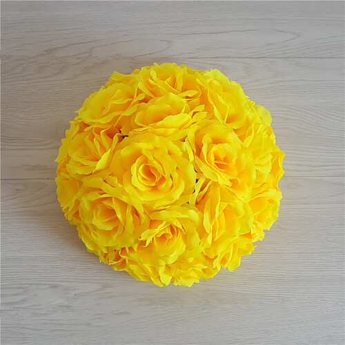 Kunstig rosenblomstkugle gul 13 cm 1