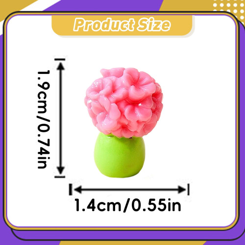 Mini resin flower charms flatback cabochons 12 pcs 2