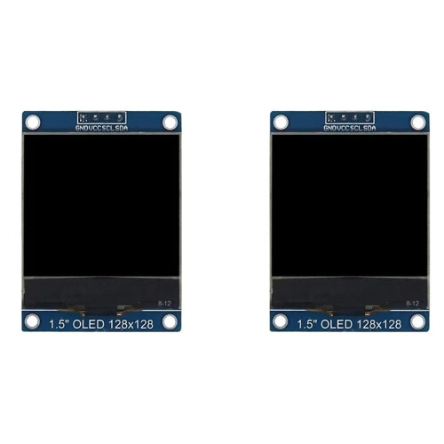2X Tela de Exibição Do Módulo OLED de 1,5 Polegadas 4PIN SH1107 Drive IC 128x128 IIC I2C Interface para 51 STM32 P22101 P22102