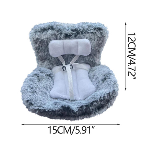 Cadeirinha de carro para boneca com clipe de ventilação para bonecas de 17 cm, almofada macia e felpuda e encosto de cabeça – Compatível com 2