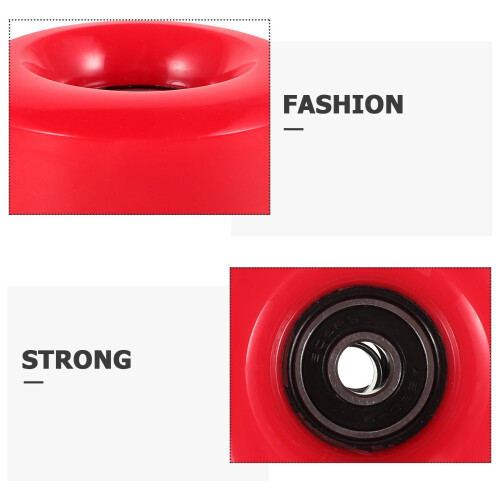 Red PU Roller Skate Wheels High Elasticity 4pcs 2