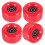 Red PU Roller Skate Wheels High Elasticity 4pcs 5