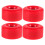 Red PU Roller Skate Wheels High Elasticity 4pcs 6
