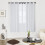 White Silver Wave Dot Thermal Curtains 42x72" Grommet Set 2