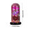 Luminária cilíndrica de vidro LED com decoração de coração e rosa 3