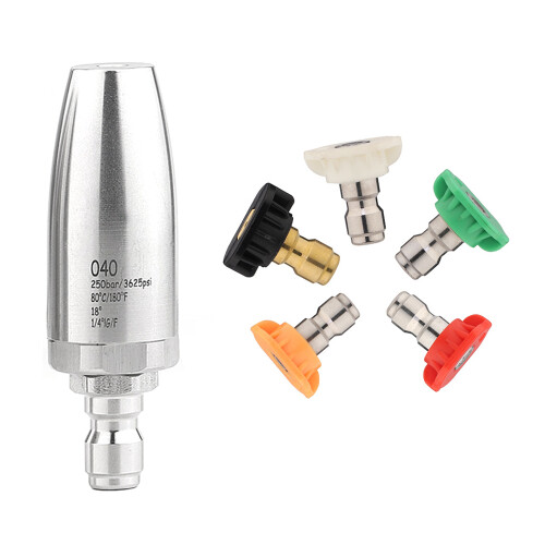 Ugello turbo per idropulitrice 3625 PSI 1/4'' argento