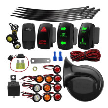 Universal ATV UTV Turn Signal Horn Kit,2 USB Relay Horn Fuse Wire Reverse Light Flasher Blinker Kit
