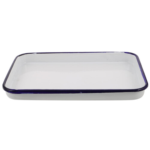 White Enamel Roasting Pan Nonstick for Home Baking and Cooking 2