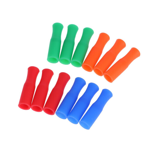 Wiederverwendbare Silikon-Trinkhalme mit Metallspitzen, 4er-Pack 1