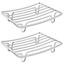 Barre Porte-Savon pour Douche Salle de Bain en Acier Inoxydable Antirouille Auto-Drainant Porte-Savon éTagèRe Support Organisateur de Toilette