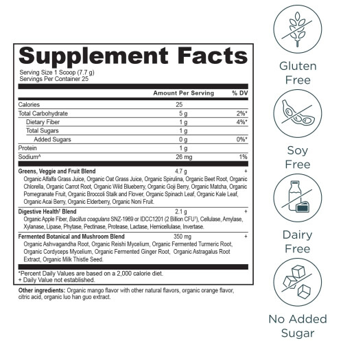 Ancient Nutrition, Bio-Super-Greens, Mango, 6,8 oz (192,8 g) 1
