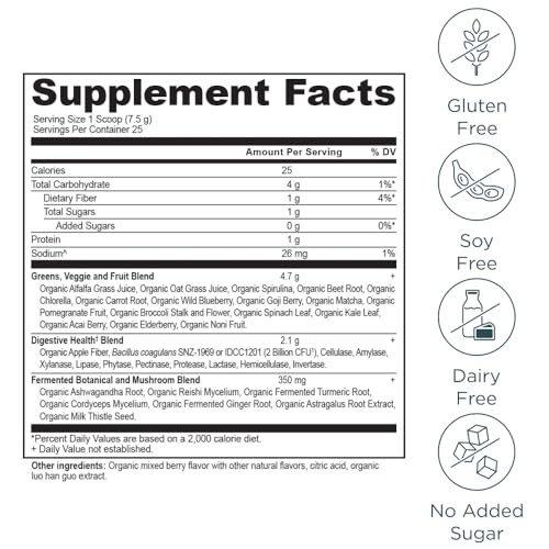Ancient Nutrition, SuperVerdes Orgânicos, Morango, 6.7 oz (189 g) 1