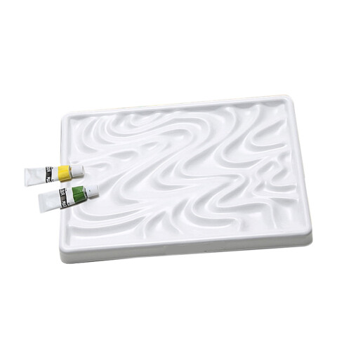 Painting Wave Palette Rectangular Palette White Watercolor Palette Ceramic Palette 2