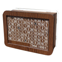 Retro Money Box Japanese Piggy Bank with Counter Coin Boxes Wooden Children Piggy Bank Budget,1000 Euros