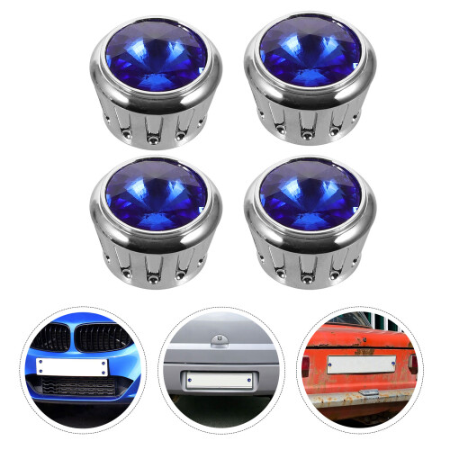 4Sets Auto Kennzeichen Set Mit Strass Schutzclips 2