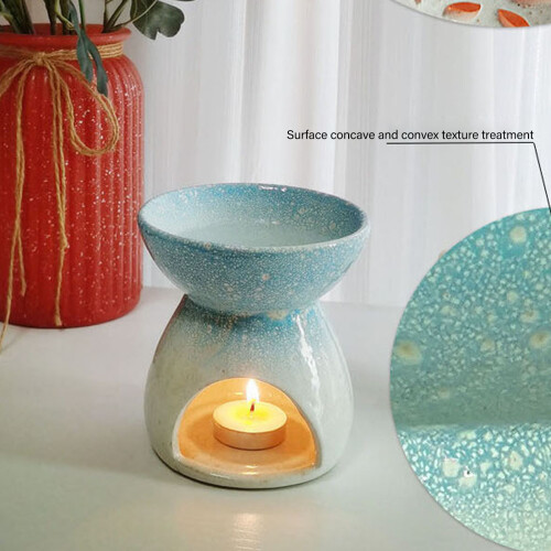 Ceramic Oil Diffuser Aromatherapy with Tealight Candle Holder 10cm Home Use 2