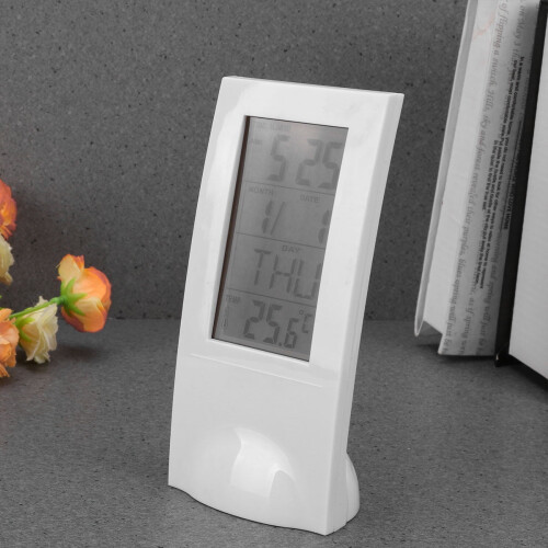 Worgeous White Digital Alarm Clock with Timer Calendar Thermometer Function for Home Use Large Screen 2
