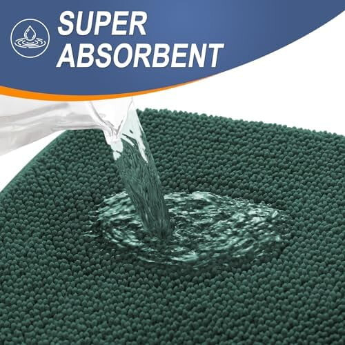 Tapete de banho de espuma viscoelástica verde-escuro, 61 x 40 cm (24 x 16 polegadas) 2