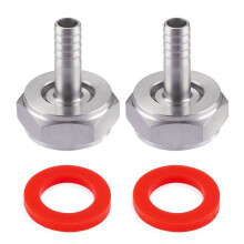 2PCS Stainless Steel Beer Keg Coupler Fitting,Beer Connector Kit,Hex Nut 5/8 Inch G Thread x 5/16 Inch Barb
