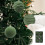 Conjunto de 6 bolas de Natal verdes flocadas, 8 cm (3,15 polegadas) 5