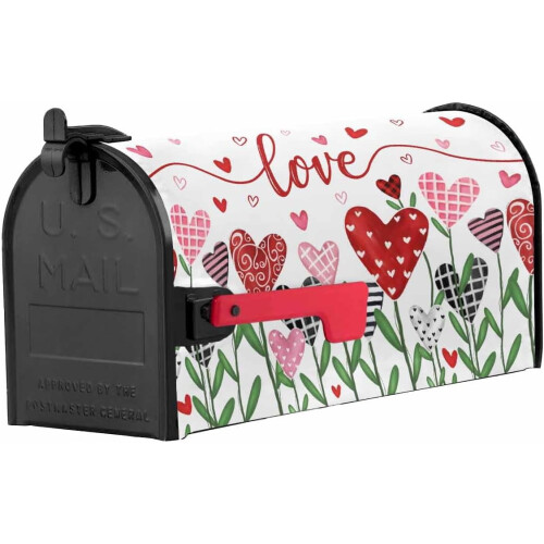 Magnetisk postkassedæksel til Valentinsdag, rød, lyserød, hjerte, 18x21 1