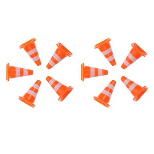 20Pièces Mini Cônes De Circulation Plastique Orange Jouets Educatifs 2