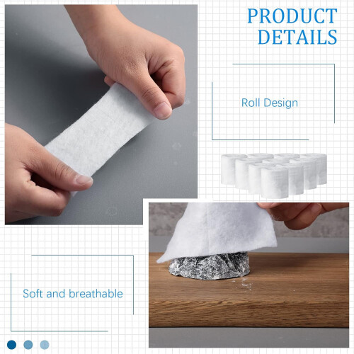 12 Rolls Cast Padding (2"x8.9ft), Soft Cloth Undercast Wrap for Body Casts, Mask Making, Art Projects – Compatible with Plaster 1