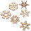 Wooden Snowflake Ornaments Beige 100pcs 5