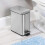 Rectangular Step-Open Wastebasket Trash Can - Brushed Stainless Steel 2