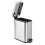 Rectangular Step-Open Wastebasket Trash Can - Brushed Stainless Steel 6