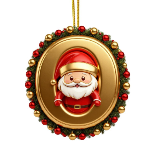 DAMAI Gold Christmas Ornament with Initial Letter 26-Pack 1