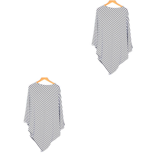 2Pcs Black Stretchy Nursing Cover Scarf Multiuse Breastfeeding Shawl 2