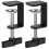 YEAHIBABY 2Pcs Black Table Mount Clamps with Silicone Padding for Microphone Installation 2