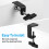 YEAHIBABY 2Pcs Black Table Mount Clamps with Silicone Padding for Microphone Installation 6