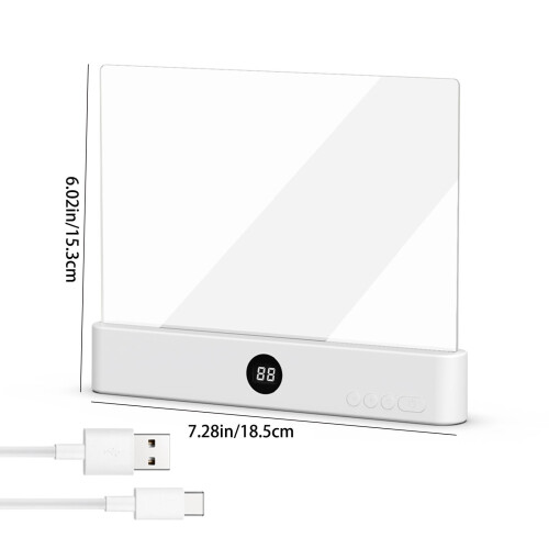 Ρυθμιζόμενο φως ανάγνωσης LED με φόρτιση USB, προστασία ματιών, φορητή διαφανής 1