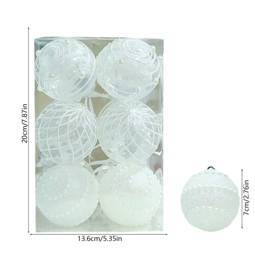 12pcs White PET Christmas Tree Ornaments 2