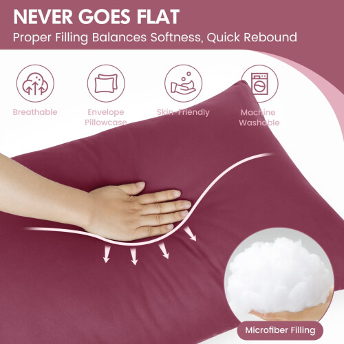 Body Pillow Insert with Case 20 x 54 inch 2