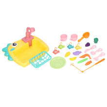 Two In One Fishing And Kitchen Toy With Battery Operated Faucet, Birds Instinct Satisfying Bathtub That Doubles As A Pretend Play Dishwasher For