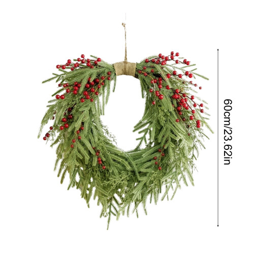 Artificial Christmas Wreath 24 inch with red berries pine 2