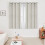 Beige Thermal Blackout Curtains with Silver Wave Print, 2