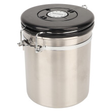 Airtight Stainless Steel Coffee Canister 1.8L with Scoop & Release Valve