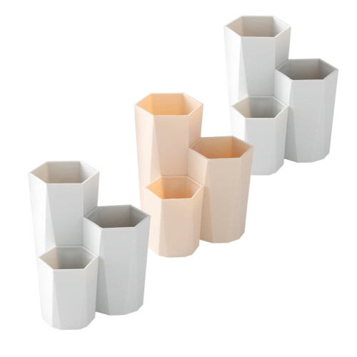 Witte plastic bureau-organizer met 6 vakken 2