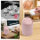 Plastic Mini Desktop Trash Can, Swing-Top Tiny Waste Bin, Pink 5