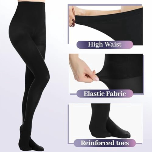 Run Resistant Control Top Panty Hose Opaque Tights 1