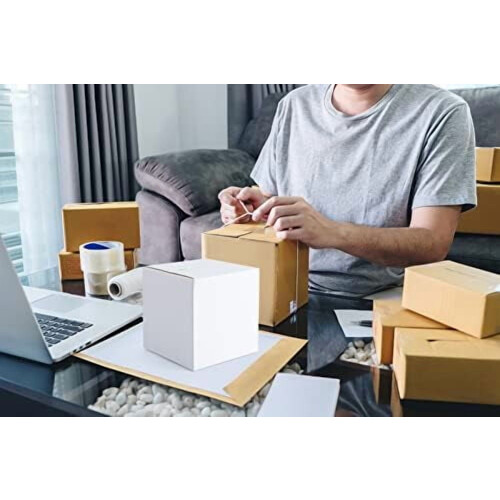 Κουτί από χαρτόνι 5x5x5" Mailers25Pack Λευκά κυματοειδή μικρά κουτιά αποστολής σε σχήμα 2